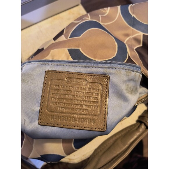 Coach Kristin 16494 Shoulder Bag Blue Brown Cream No Crossbody Strap - Picture 7 of 16